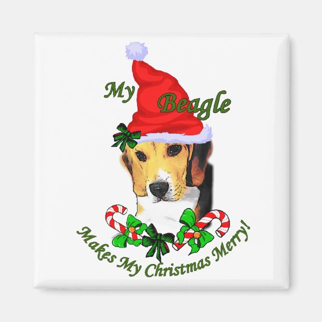 Imã Beagle Christmas Gifts (Frente)