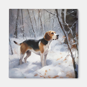 Imã Beagle Deixe-O Neve Natal