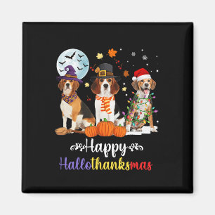 Imã Beagle Dog Halloween Feliz Natal Halloth
