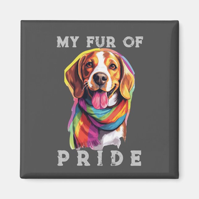 Imã Beagle Dog Rainbow Engraçado Meu Orgulho De Pele (Frente)