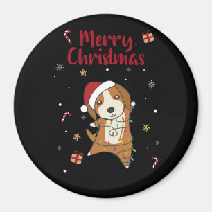 Imã Beagle Felry Natal Animais de inverno Cão