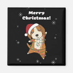 Imã Beagle Felry Natal Animais de inverno Cão