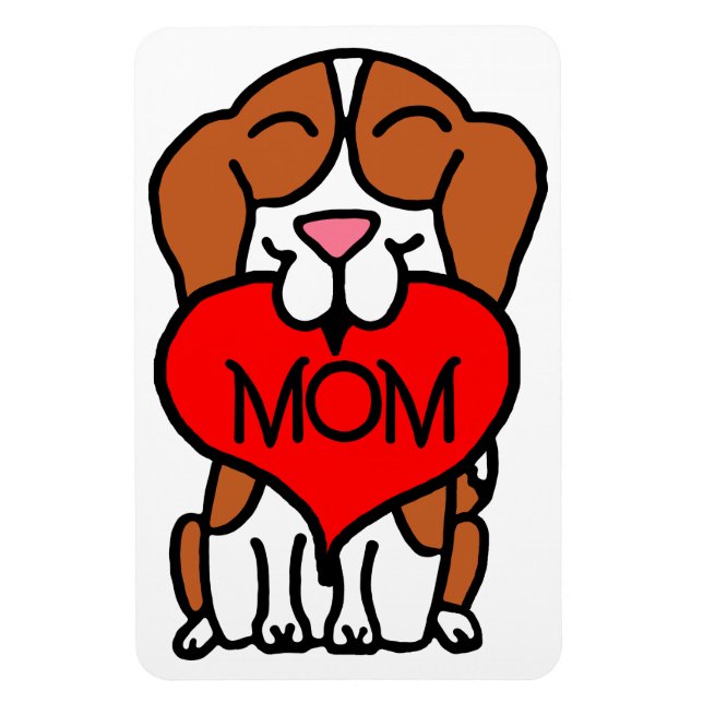 Ímã Beagle Heart Mãe (Vertical)