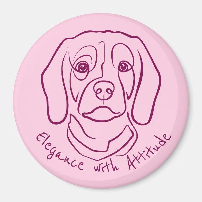 Imã Beagle Line Art, Elegance with Attitude (Frente)