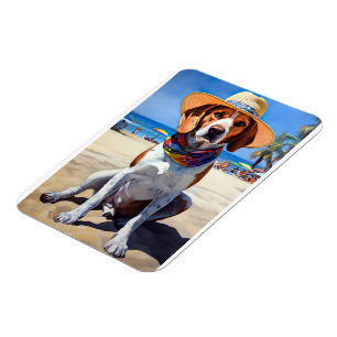 Ímã Beagle on Beach, presente de verão para amantes de