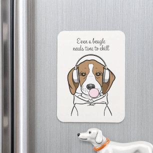 Ímã Beagle Refrigerante com Bubblegum Cute Engraçado C