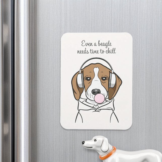 Ímã Beagle Refrigerante com Bubblegum Cute Engraçado C (Criador carregado)