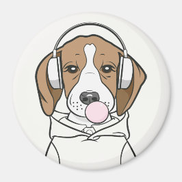 Imã Beagle Refrigerante com Bubblegum Cute Engraçado C