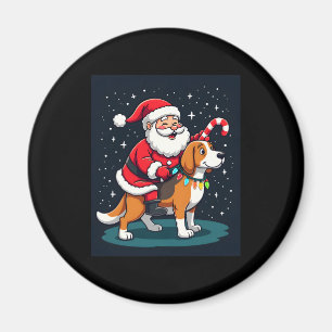 Imã Beagle Xmas Lighting Papais noeis pilotando Beagle