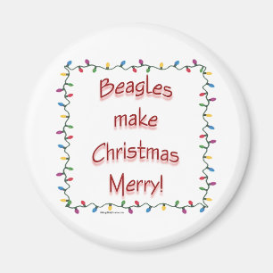Imã Beagles fazem Feliz de Natal - Magnet