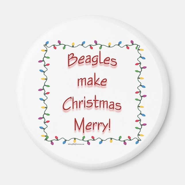 Imã Beagles fazem Feliz de Natal - Magnet (Frente)