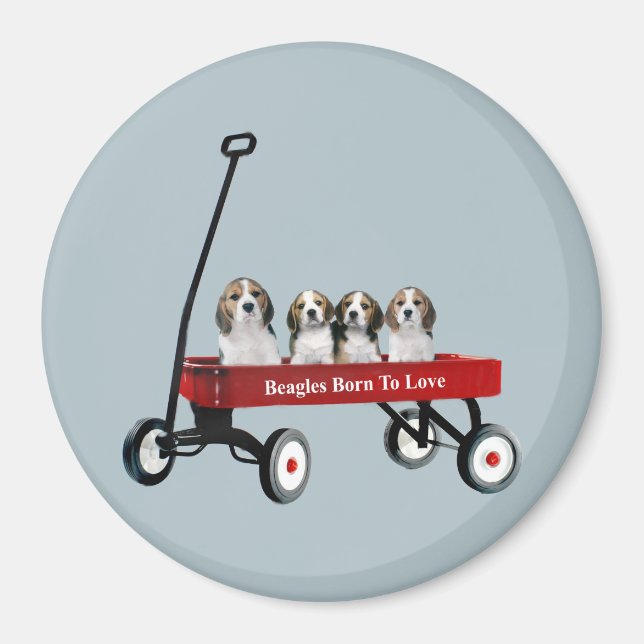 Imã Beagles No Magneta Do Vagão (Frente)