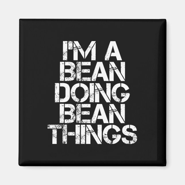 Imã Bean Funny Surname Family Tree Birthday Reunião Gi (Frente)