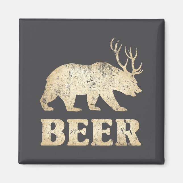 Imã Bear Deer Vintage Beer  (Frente)