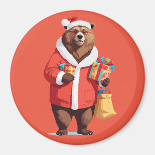 Imã Bear Em Papais noeis Figurino Adorável Pet De Nata