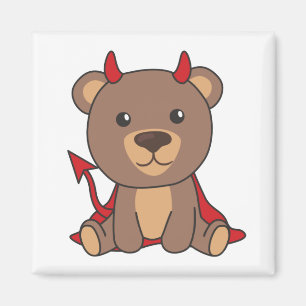 Imã Bear Halloween Bonito Devil Kids Roupa De Bruxa