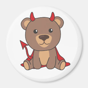 Imã Bear Halloween Bonito Devil Kids Roupa De Bruxa