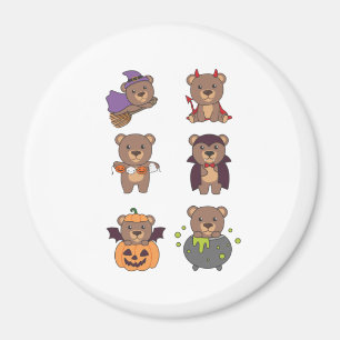 Imã Bear Halloween Bruxa Bruxa Diabo Pumpkin Figurume