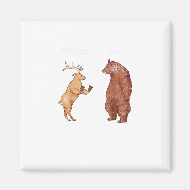 Imã Bear Hands Oh Deer Funny Sayings Pun Gift  (Frente)