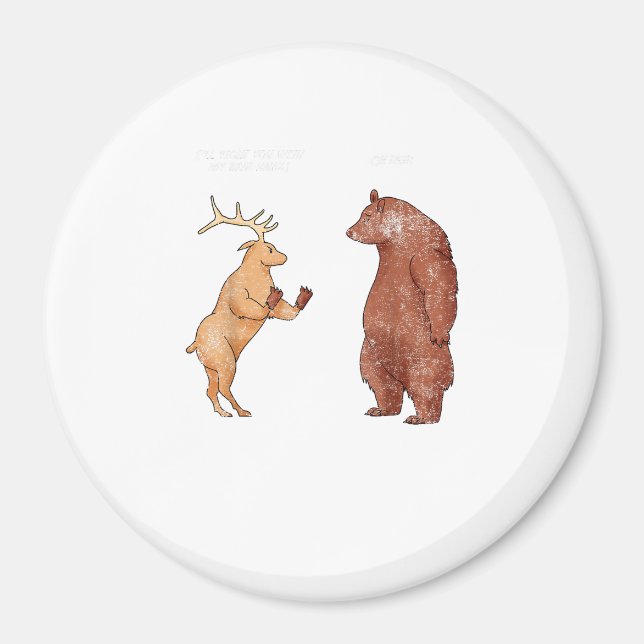 Imã Bear Hands Oh Deer Funny Sayings Pun Gift  (Frente)