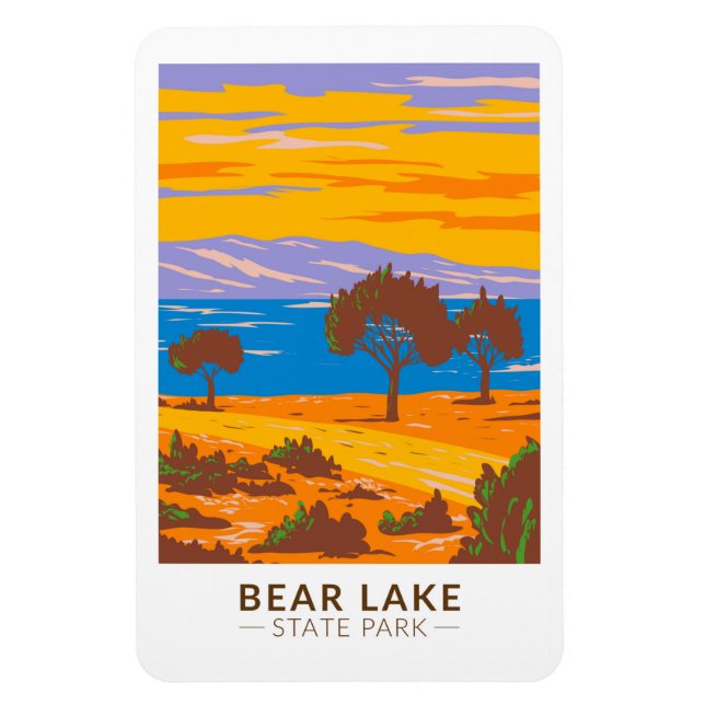Ímã Bear Lake State Park Utah Vintage (Vertical)
