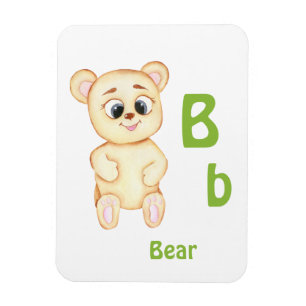 Ímã Bear personalize ABC: Carta B - Adicionar seu nome