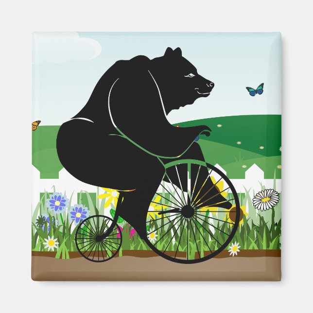 Imã Bear Riding Bike (Frente)