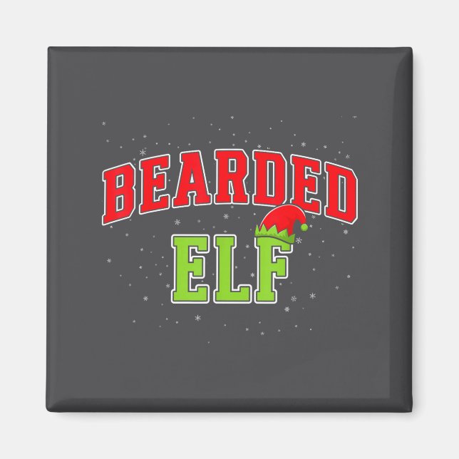 Imã Bearded Elf Christmas Family Matching Group Xmas  (Frente)