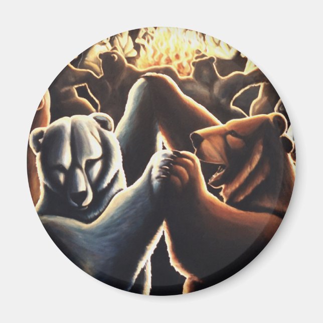 Imã Bears Dançando Fridge Magent Wildlife Art Gifts (Frente)