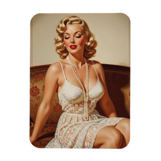 Ímã Beautiful blonde pin-up 50's art