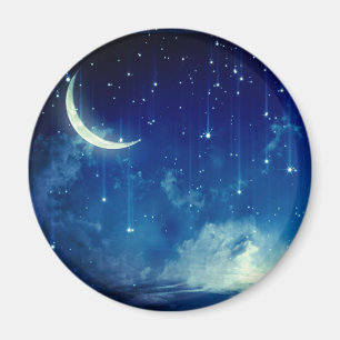 Imã Beautiful blue night sky & crescent moon  