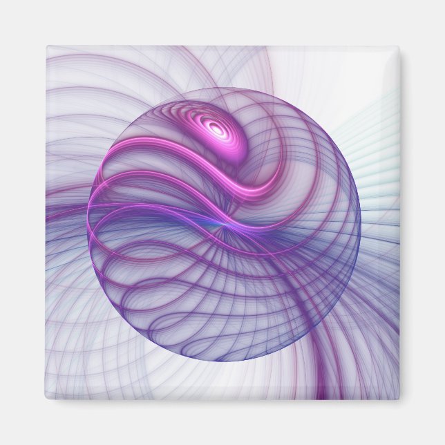 Imã Beautiful Swing Modern Abstract Fractal Art Pink (Frente)