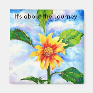 Imã Beautiful watercolor Sunflower painting 
