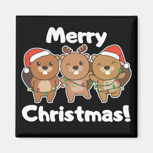 Imã Beaver Animais de Natal Beavernas Feliz Natal M