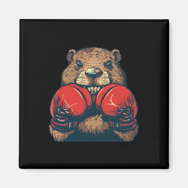 Imã Beaver Brilhante Com Luvas Emblem Para Uma Estrada (Frente)