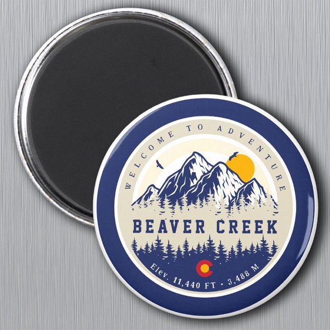 Imã Beaver Creek Colorado Flag Mountain Souvenir (Criador carregado)