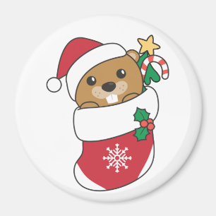 Imã Beaver Natal Neve Inverno Beaver