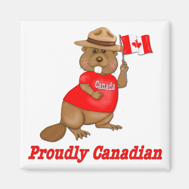 Imã Beaver orgulhosamente canadense (Frente)