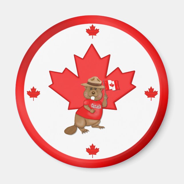 Imã Beaver orgulhosamente canadense (Frente)