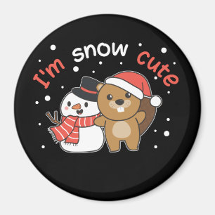 Imã Beaver, sou o magneta Snowman Cute Snowman