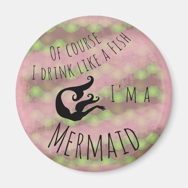 Imã Beba como um peixe! - Escalas Verdes (Frente)