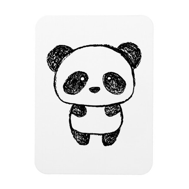 Ímã Bebê Bonito Panda Desenhado em Carvão - Amanda Roo (Vertical)