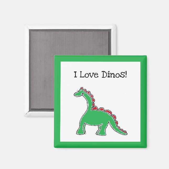 Imã Bebê Brontosaurus Cartoon Dinosaur Gear (Front/Back)