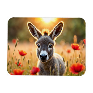 Ímã Bebê burro pacífico natureza vermelha papoila