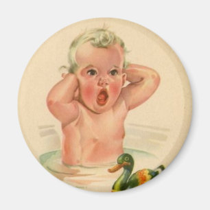 Imã Bebê da banheira e ímã retro do vintage do pato