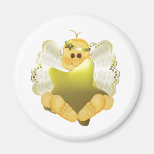 Imã Bebê do anjo com estrela Dourado