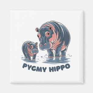 Imã Bebê Fofo Hipopótamo Pigmó Moo Deng Zoo Divertido