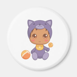 Imã Bebê Garota Roxo Boneco