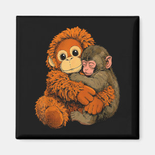 Imã Bebê macaco soca mamãe macaco brinquedo abraço cal