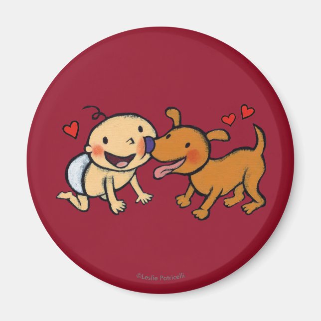 Imã Bebê Nose Kisses do Cão (Frente)